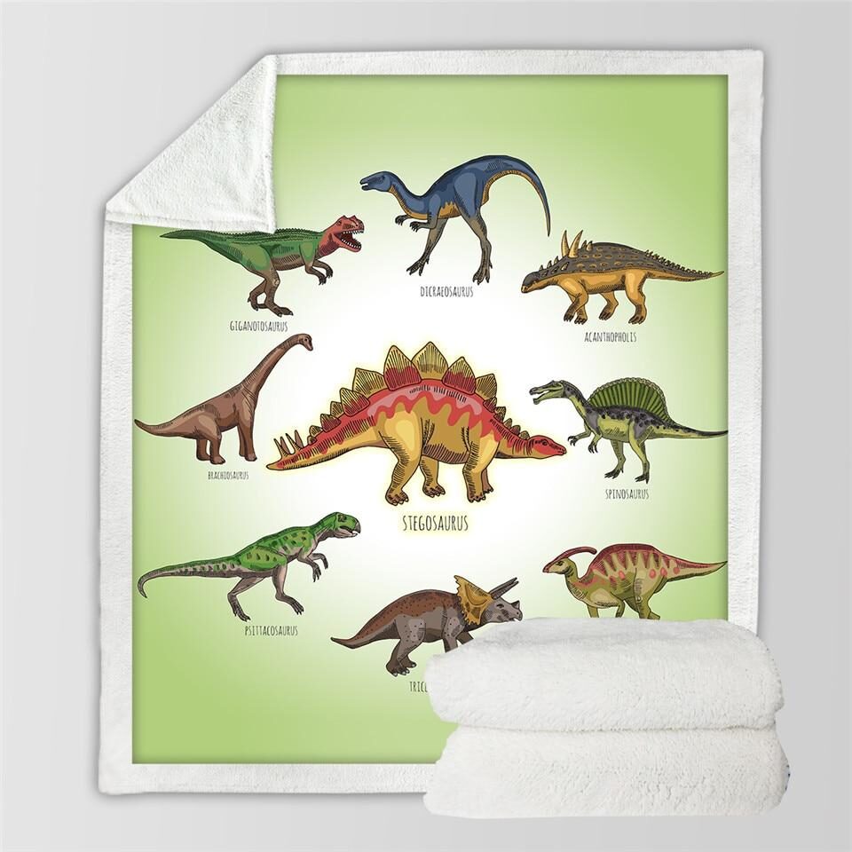 Kids Children Dinosaur Fluffy Soft Cotton Blanket Jurassic