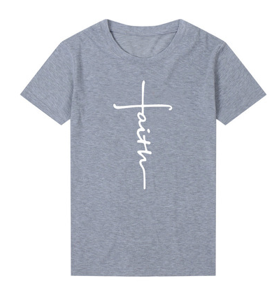 Faith cross women cotton t-shirt tops tee shirt