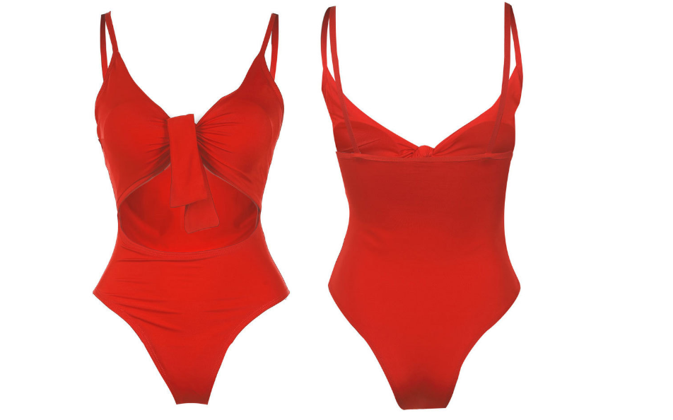 sexy tie knot print one-piece swimsuit ZC2520