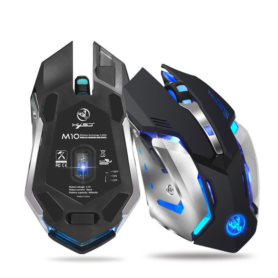 HXSJ new wireless mouse 2.4GPI gaming glowing