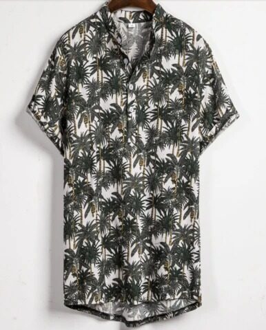 Slim shirt men contrast color printing
