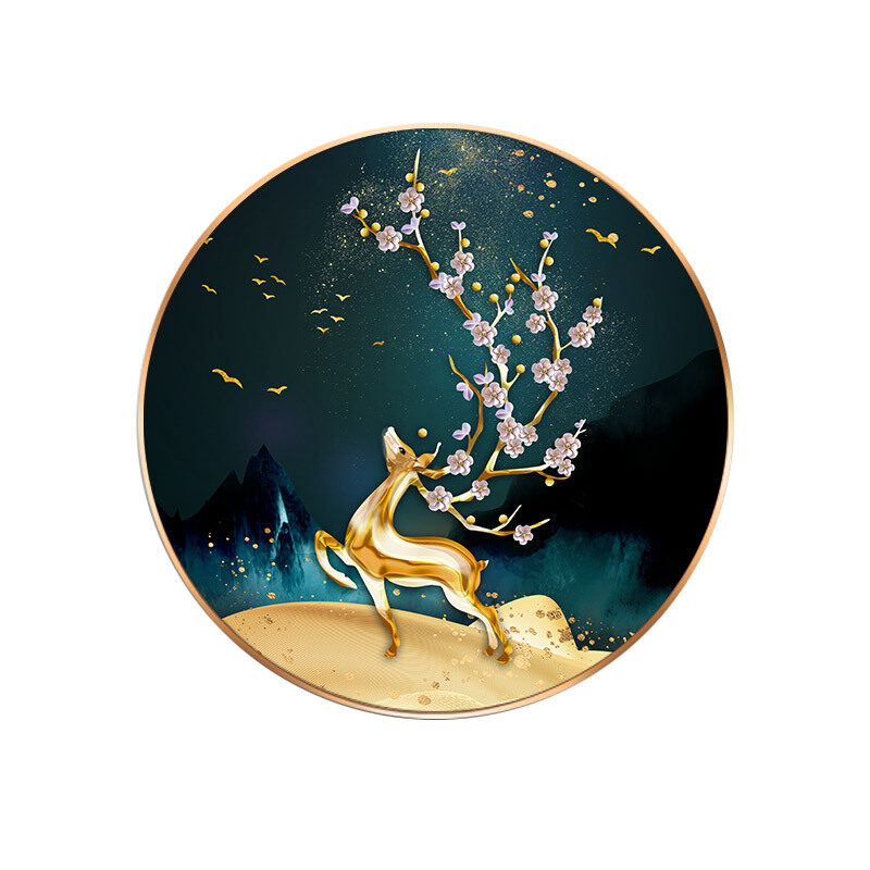 Diamond Painted Deer Living Room Crystal Tiled Cross