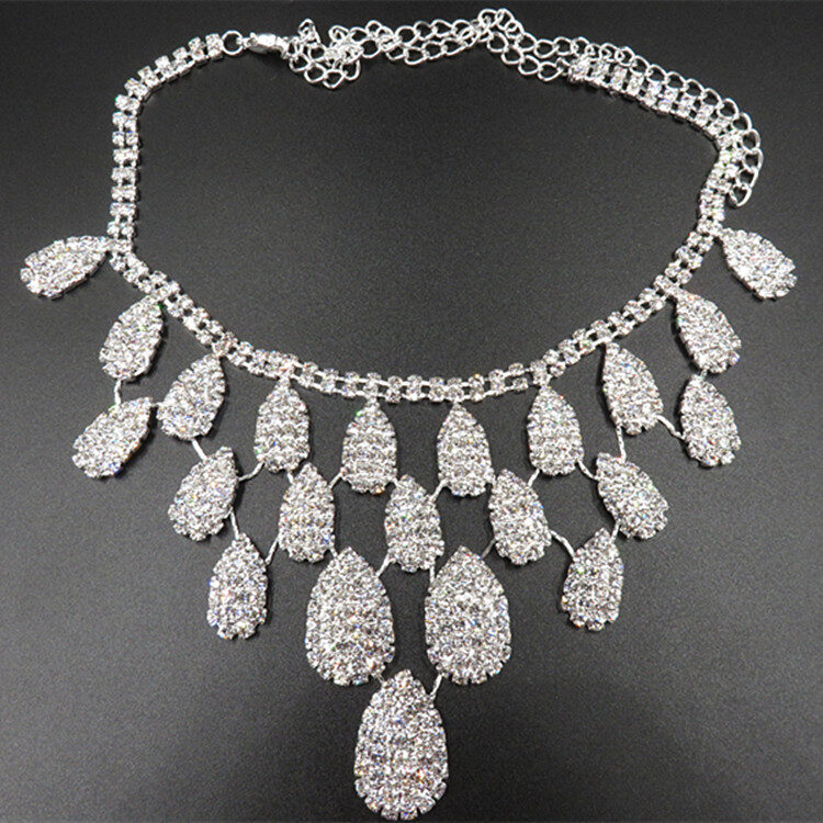 Gorgeous Diamond Necklace Set Wedding Bride Evening Costume
