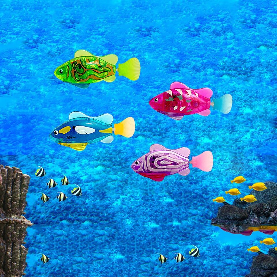 Pet Fish Electronic Cat Toys With Grass LED