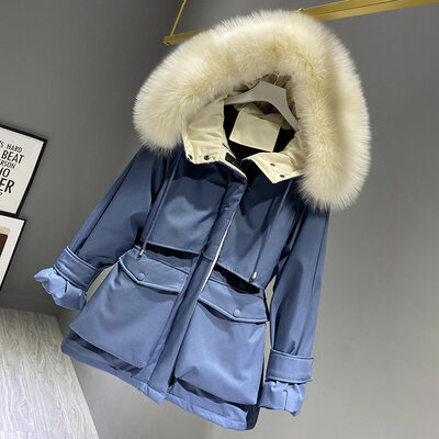 Fashion Hooded Faux Fur Collar Women's Clothing Big