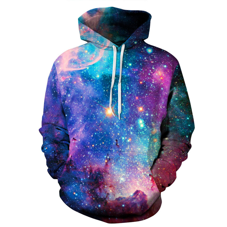 Printed starry sky hoodie size