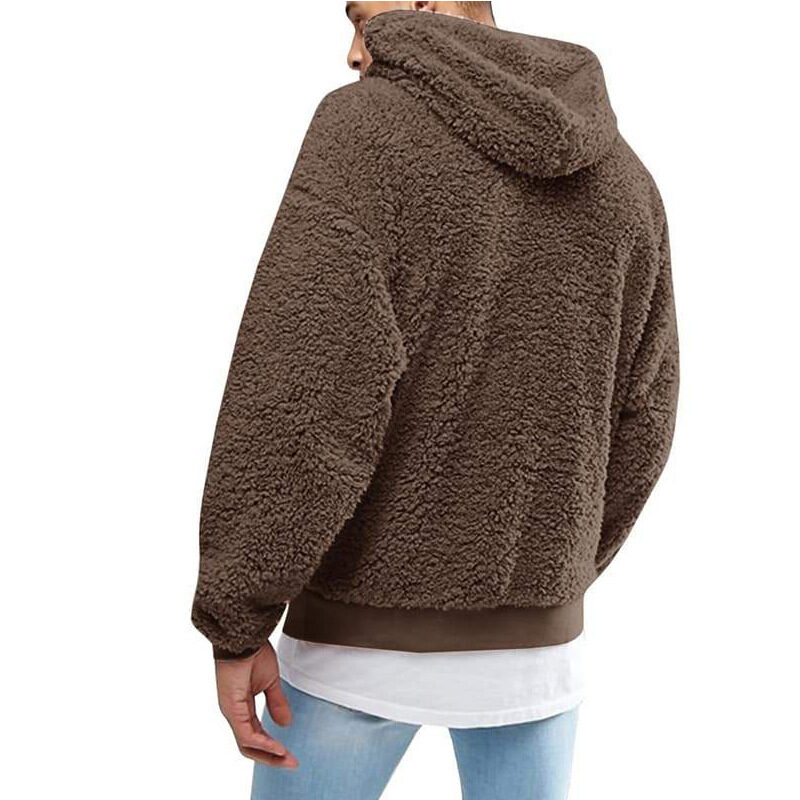 Autumn New Mens Warm Hoodie Fluffy Fleece Hooded
