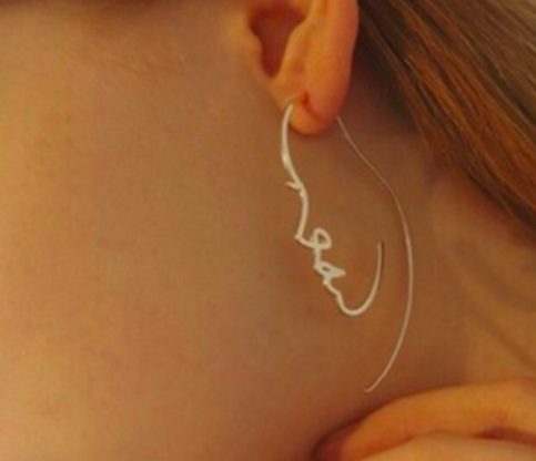 Creative Abstract Face Contour Earrings Fashion Trendy Personality