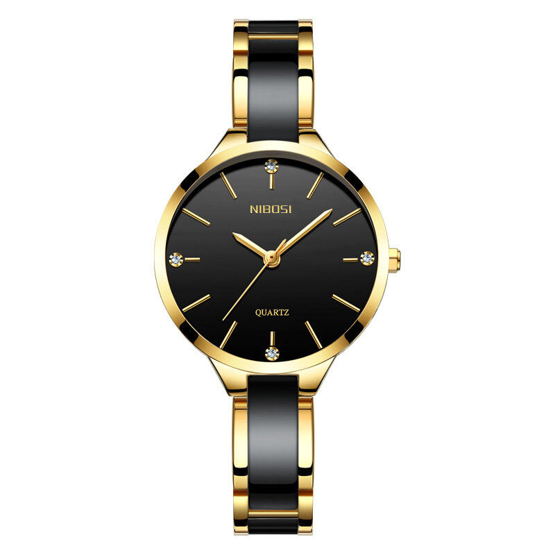 Waterproof quartz watch ceramic