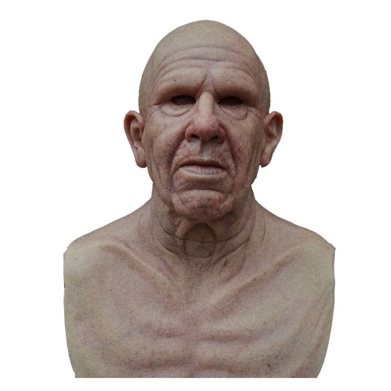 Old man mask white hair beard headgear halloween
