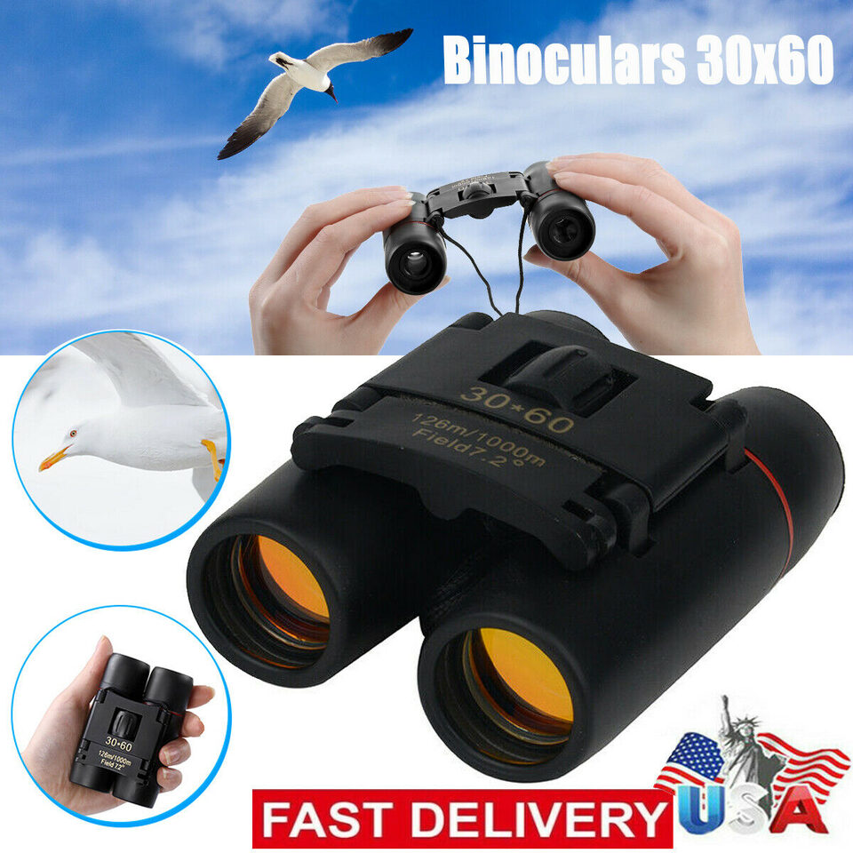 Binoculars 30x60 Zoom Travel Compact Folding Telescope Hunting