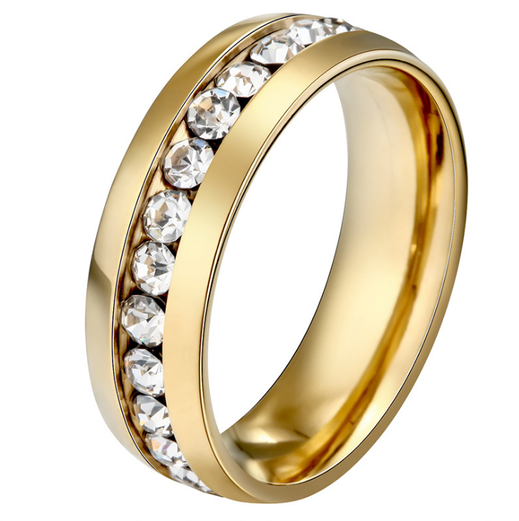 New Fashion Crystal Rings for Women Gold Color