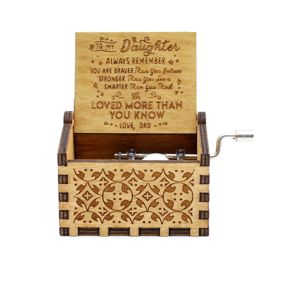 Antique Carved Wooden Hand Crank Spirited Away Music