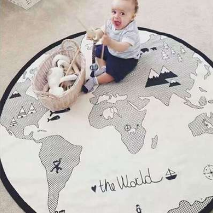 World Map Play Mats Funny Cartoon Newborn baby