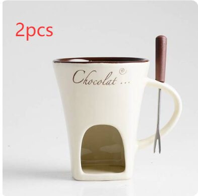 Fondue Mug Set Personal Mini Pots Chocolate Cheese