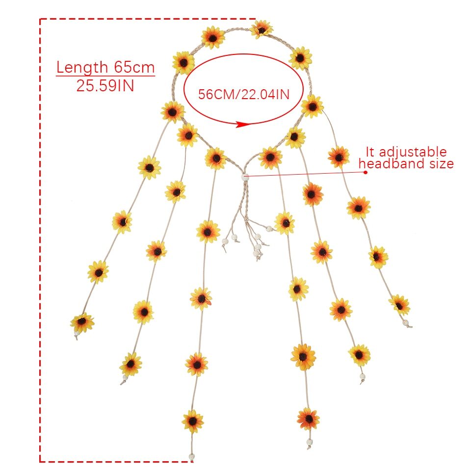Headdress Garland Sun Flower Hair Band Headband Bohemian