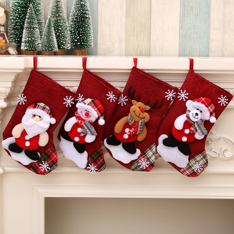 Christmas gift bag hanging socks