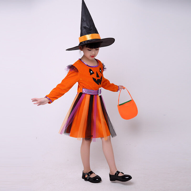 Children's Halloween costume girls pumpkin