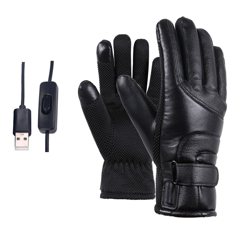 Winter Electric Heated Gloves Windproof Cycling Warm Heating