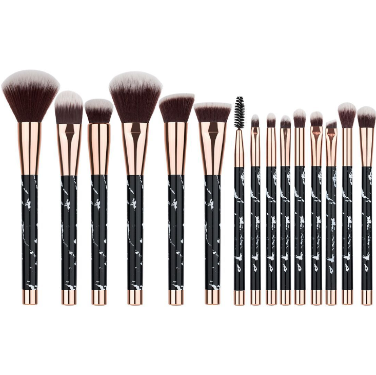 11 sets of marble makeup brush with beauty