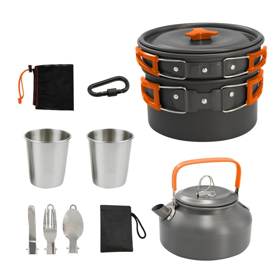 Camping Teapot Set Pot Stove 2-3 People Picnic