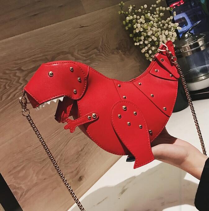 Dusun rivet personality dinosaur design fashion leather cross