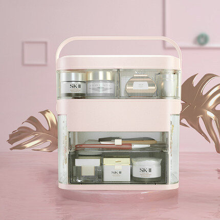 Makeup Organizer With Mirror LED light Large Capacity