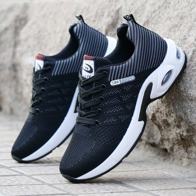 Wild sports shoes men's flying woven running air