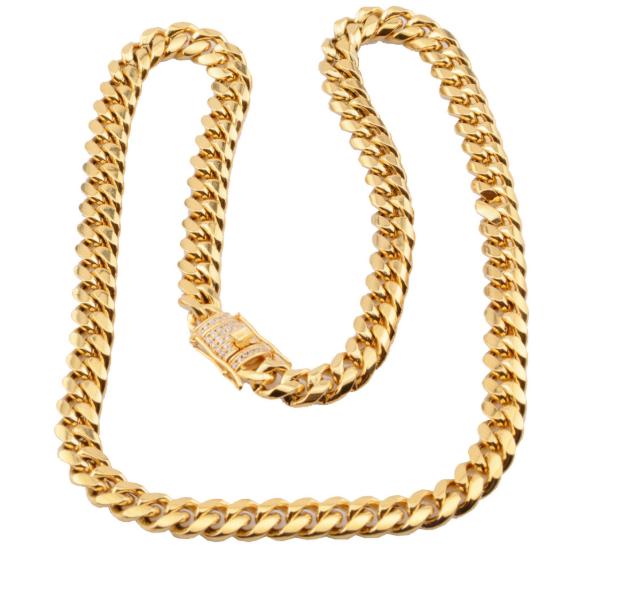 8-18mm wide stainless steel cuban Miami chains necklaces