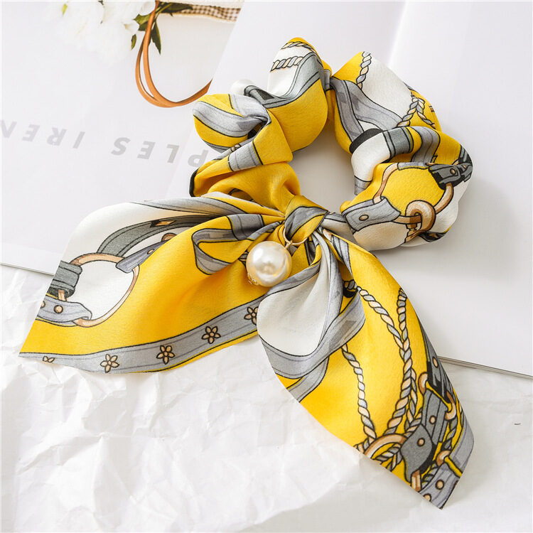 Pearl Pendant Large Intestine Ring Hair Band Women's