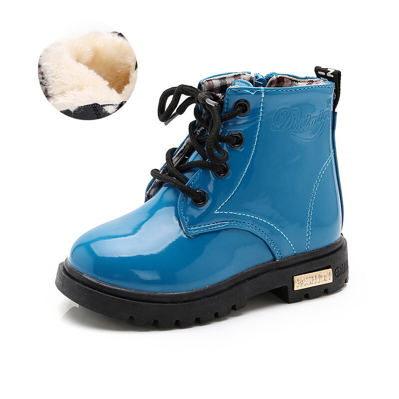 Winter Children Shoes PU Leather Waterproof Martin Boots