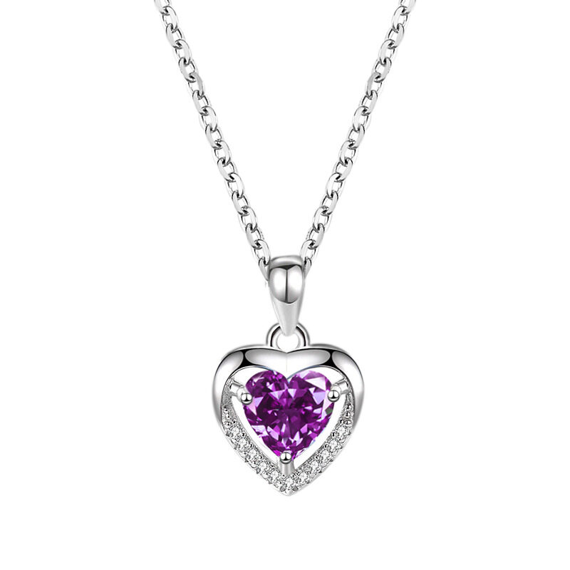 925 Heart-shaped Rhinestones Necklace Luxury Personalized For Women