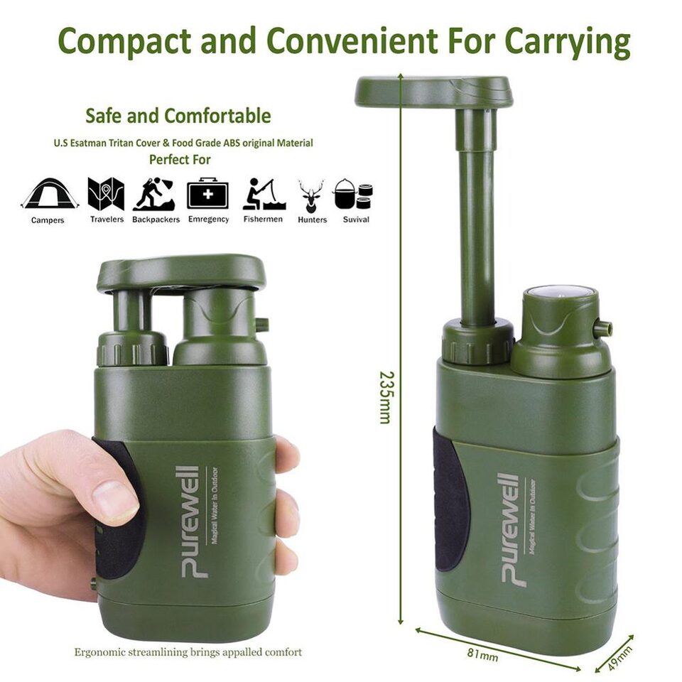 Multistage Outdoor Water Purifier for Emergency Camping Wilderness