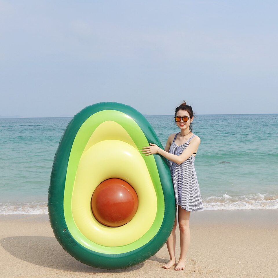 Inflatable Giant Avocado Pool Float Swimming Ring Circle