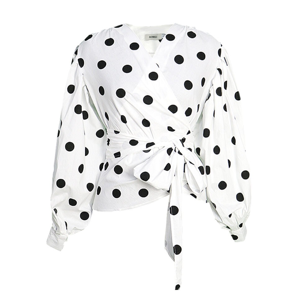 Women Shirts Floral Black Office Quatily Clothes Collar