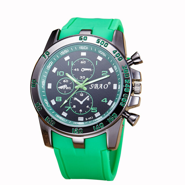 SBAO Silica Gel Watch Men's Fashion Waterproof PU