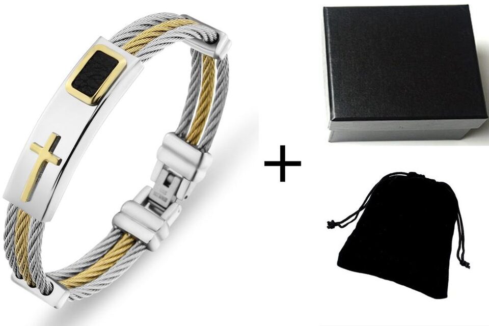 Men's Bracelet 3 Rows Wire Chain Bracelets Bangles