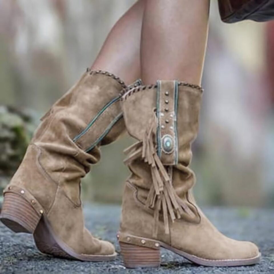 Woman Square Heel Shoe Booties