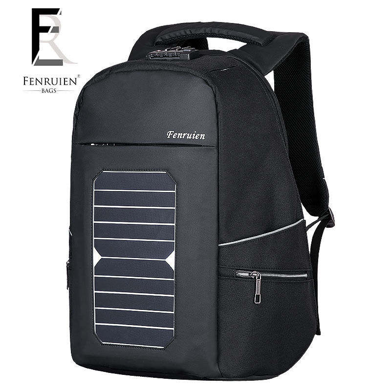 New solar charge outdoor double shoulder bag men