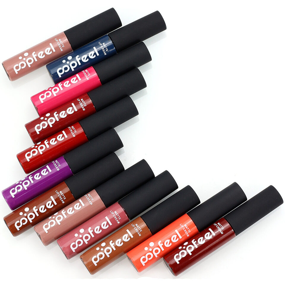 Cosmetics Matte Liquid Lip Gloss Nude Orange Lasting