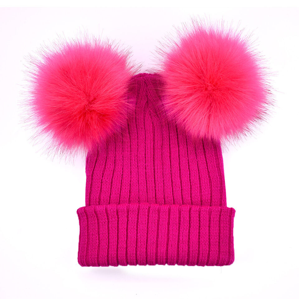 Ladies knitted cap double ball