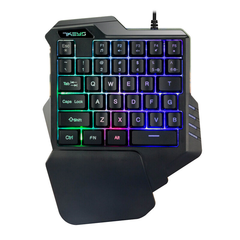 One-Handed Mechanical Gaming Keyboard RGB Backlit Portable Mini
