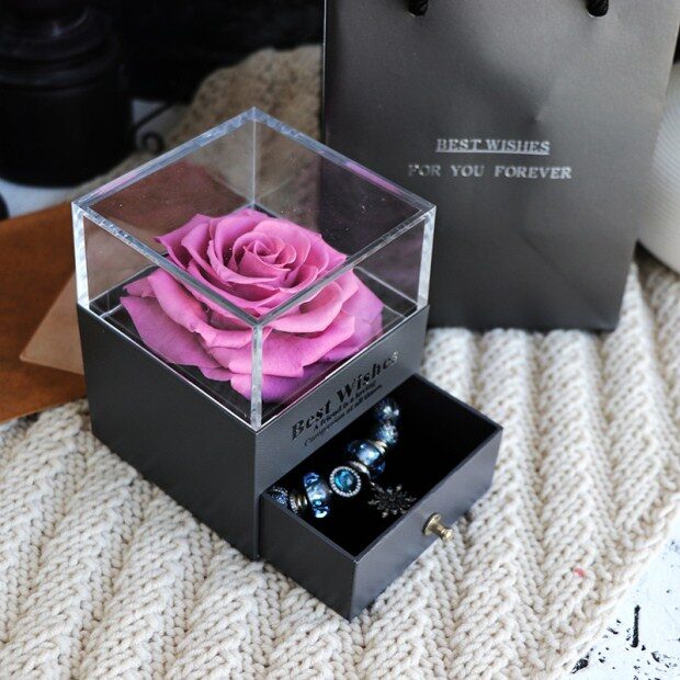 Eternal Flower Rose Jewelry Box for Birthday Presents