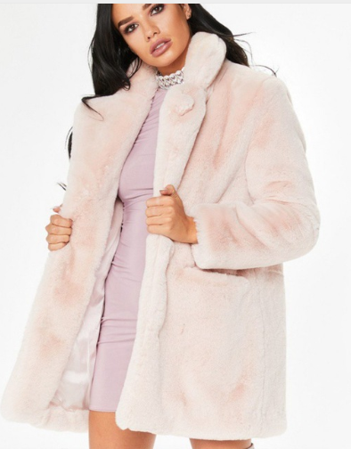 Faux Fur Coat Women Long Sleeve Warm Thick