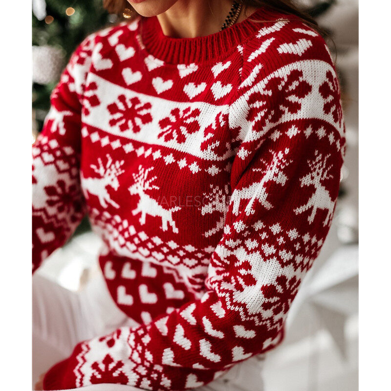Women Ugly Christmas Sweaters Winter Long Sleeve Knitted