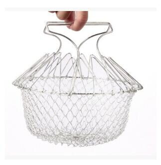 Deep Fry Basket Stainless Steel Multi-function Foldable Chef