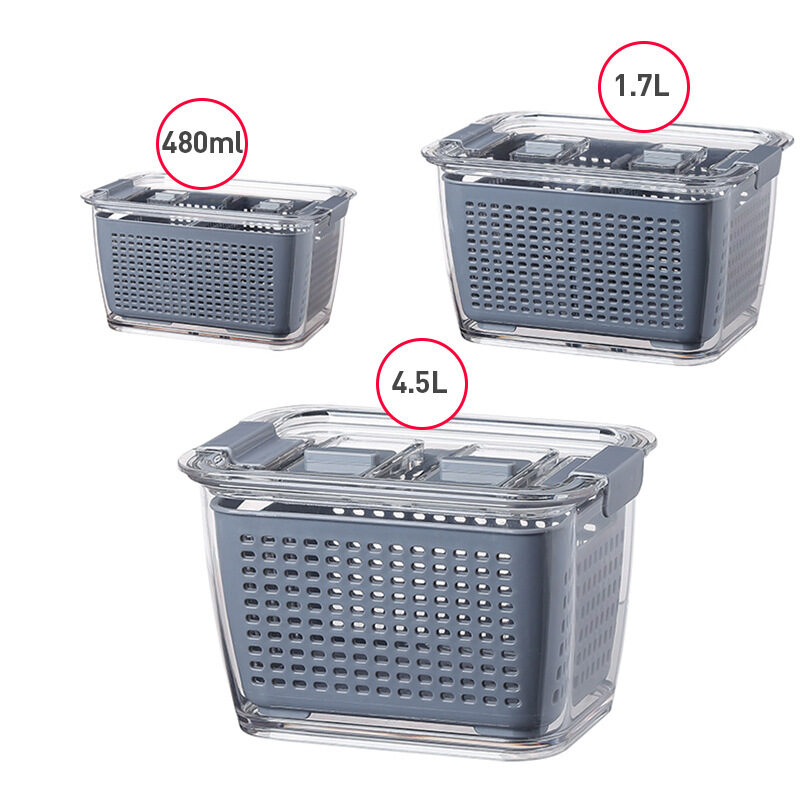 Kitchen Refrigerator Storage Containers With Lid PET Fresh-Keeping