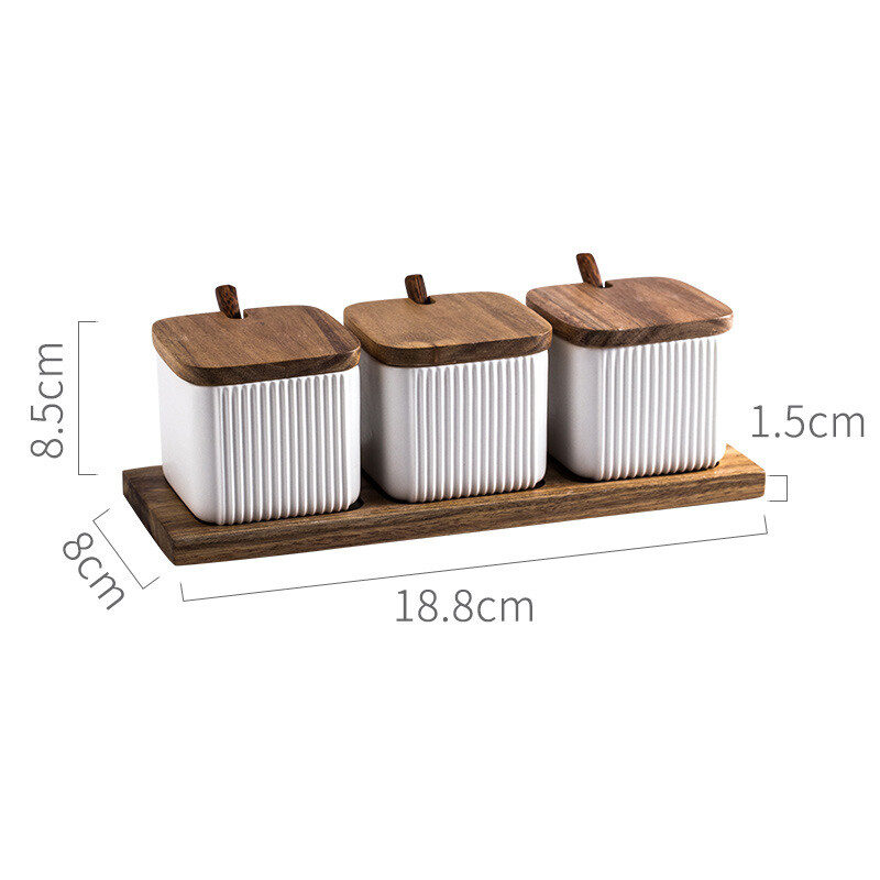 Household Seasoning Box Ceramic Jar Set