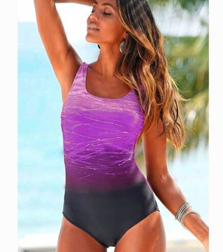 Big Size One Piece Swimwear Women Vintage High