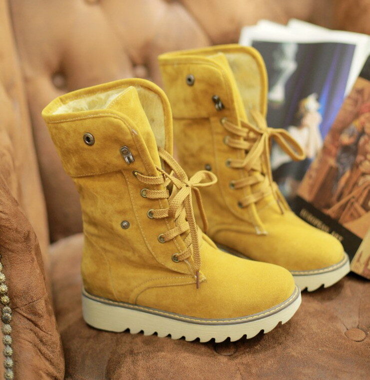 Frosted fur boots snow Lace Up